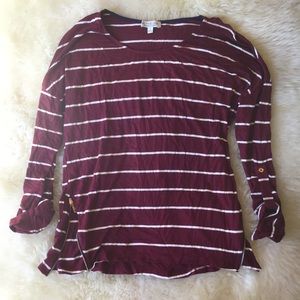 Magenta striped shirt